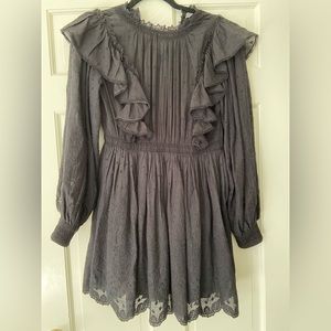 Ulla Johnson black long sleeve mini dress. Size 2. Good used condition.